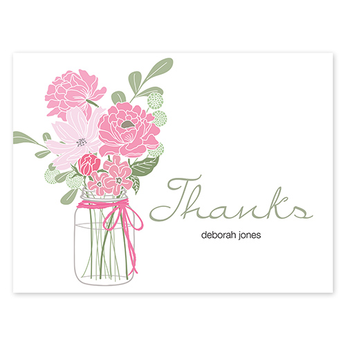 Country Chic Bouquet Pink Folded Notes
