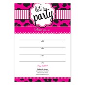 Fashionably Fun Hot Pink Fill In Invitations
