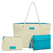 Straw Tote, Wet Bag, and Cosmetic Bag